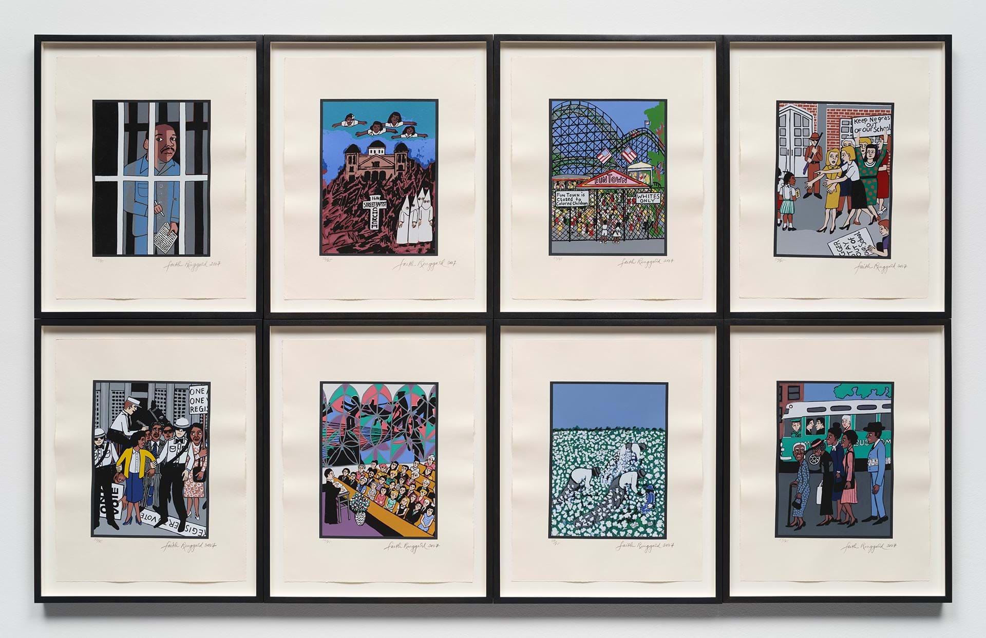 Faith Ringgold
Letter from Birmingham City Jail, 2007
Series of eight color screenprints
17 ¾ x 13 ¾ inches each
