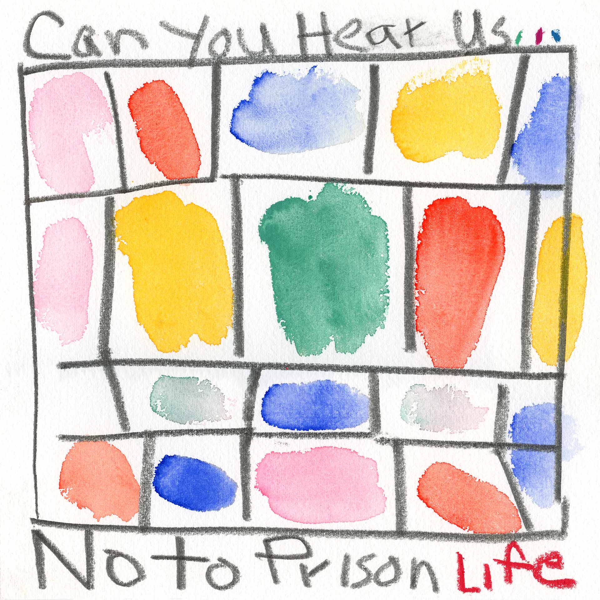 Stanley Whitney
Can You Hear Us...No to Prison Life, 2020
Watercolor and graphite on paper
10 ¼ x 10 ¼ inches